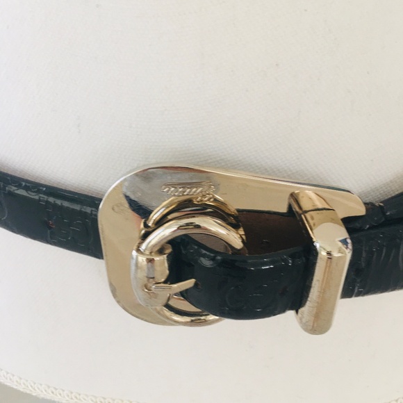 GUCCI WOMEN BELT PATENT LEATHER BLACK  GOLD SIZE 105 main image 13